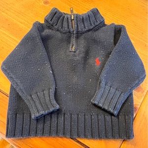 Polo Ralph Lauren baby boys 1/4 zip long sleeve sweater blue 9 months